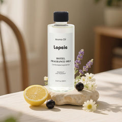 Lopeie Hotel Diffuser Oil in ultrasonic diffuser in use, filling space with hotel-inspired calm.
