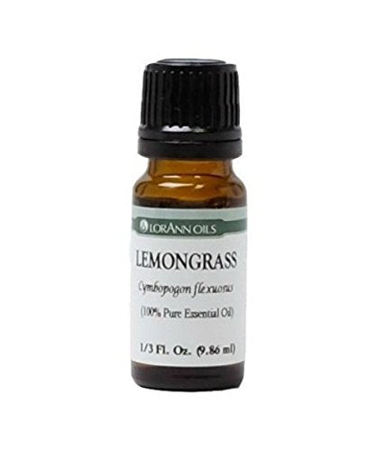 LorAnn Lemongrass Oil dropper bottle for flavoring and aromatherapy, fresh grassy-lemon scent.
