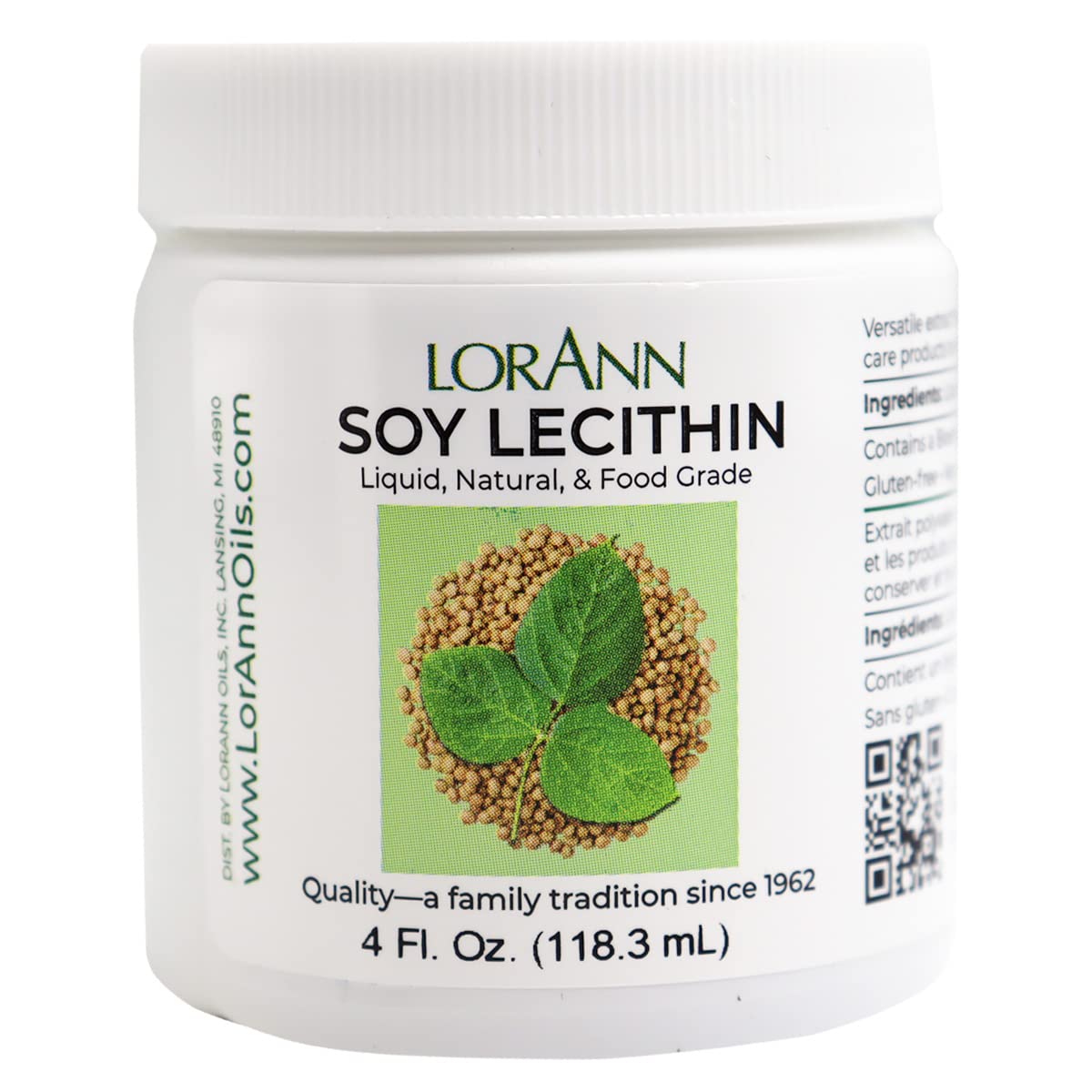 LorAnn Lecithin Liquid jar front view for emulsifying chocolate and candy textures