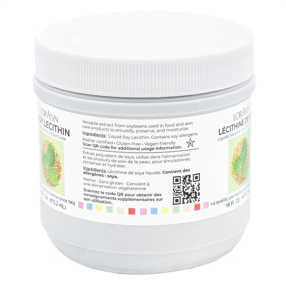 LorAnn Lecithin Liquid jar pour spout demonstrating emulsifier in chocolates