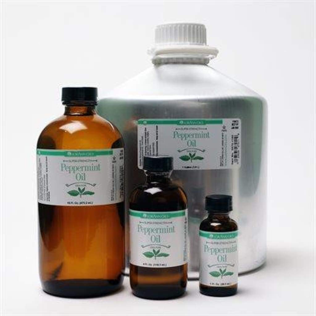 LorAnn Peppermint Oil label closeup for ingredient trust and quality.