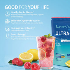 Loroc'e UltraCalm packet in hand highlighting portable stress support.