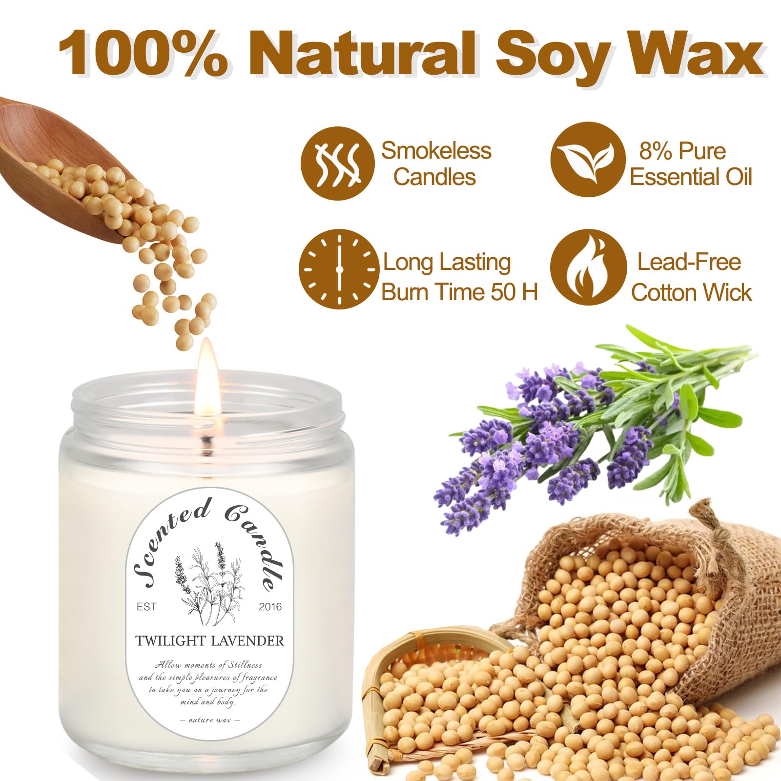 LOSNYA ponderosa pine candle jar evokes warm forest vibes and comfort.