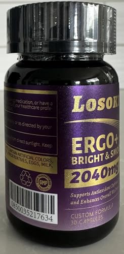 Losoki Ergo+ 2040mg ergothioneine section emphasizes antioxidant support