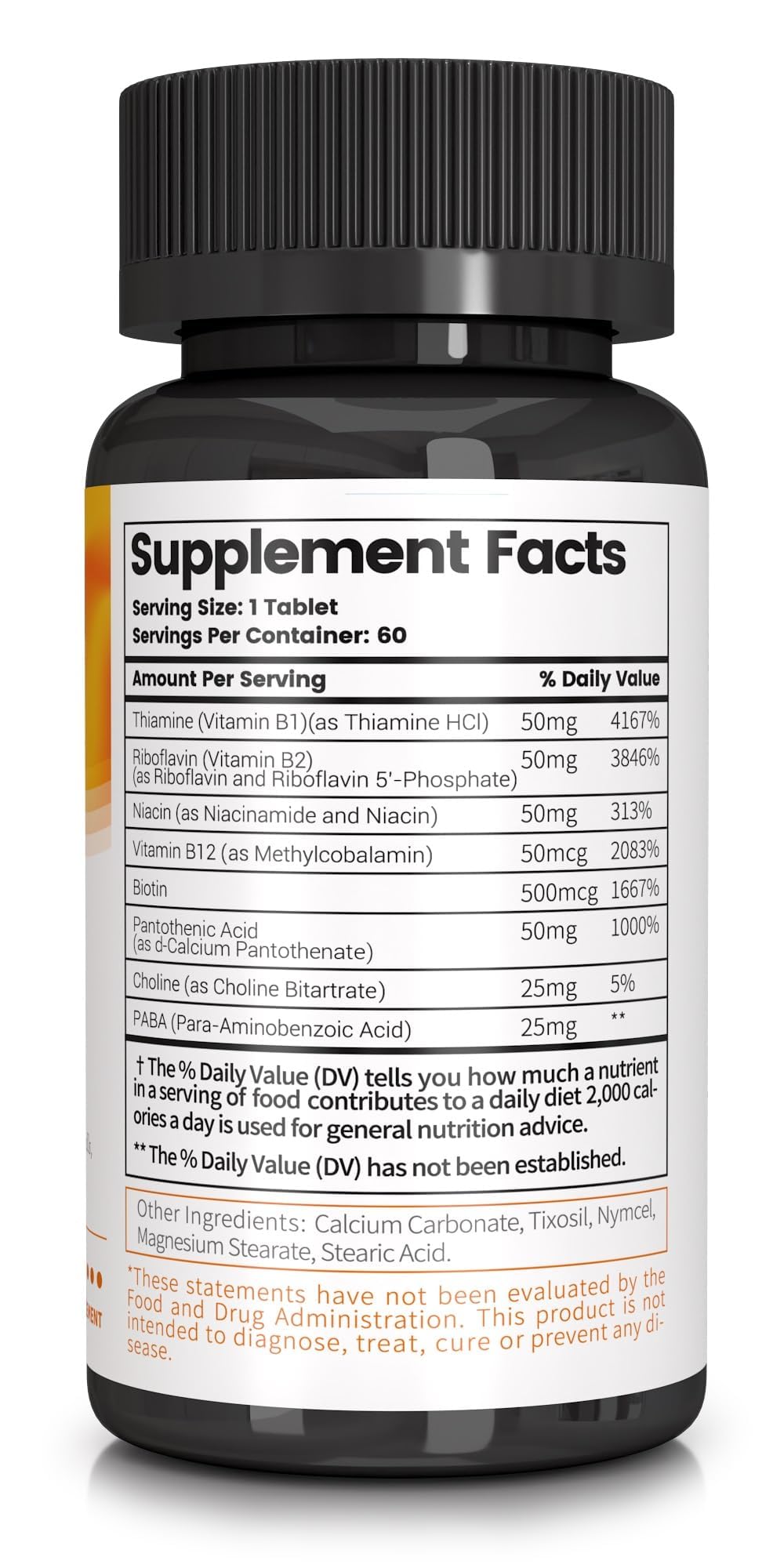 Losoki VB-200 bottle back-label showing vegan-friendly ingredients and guidance.