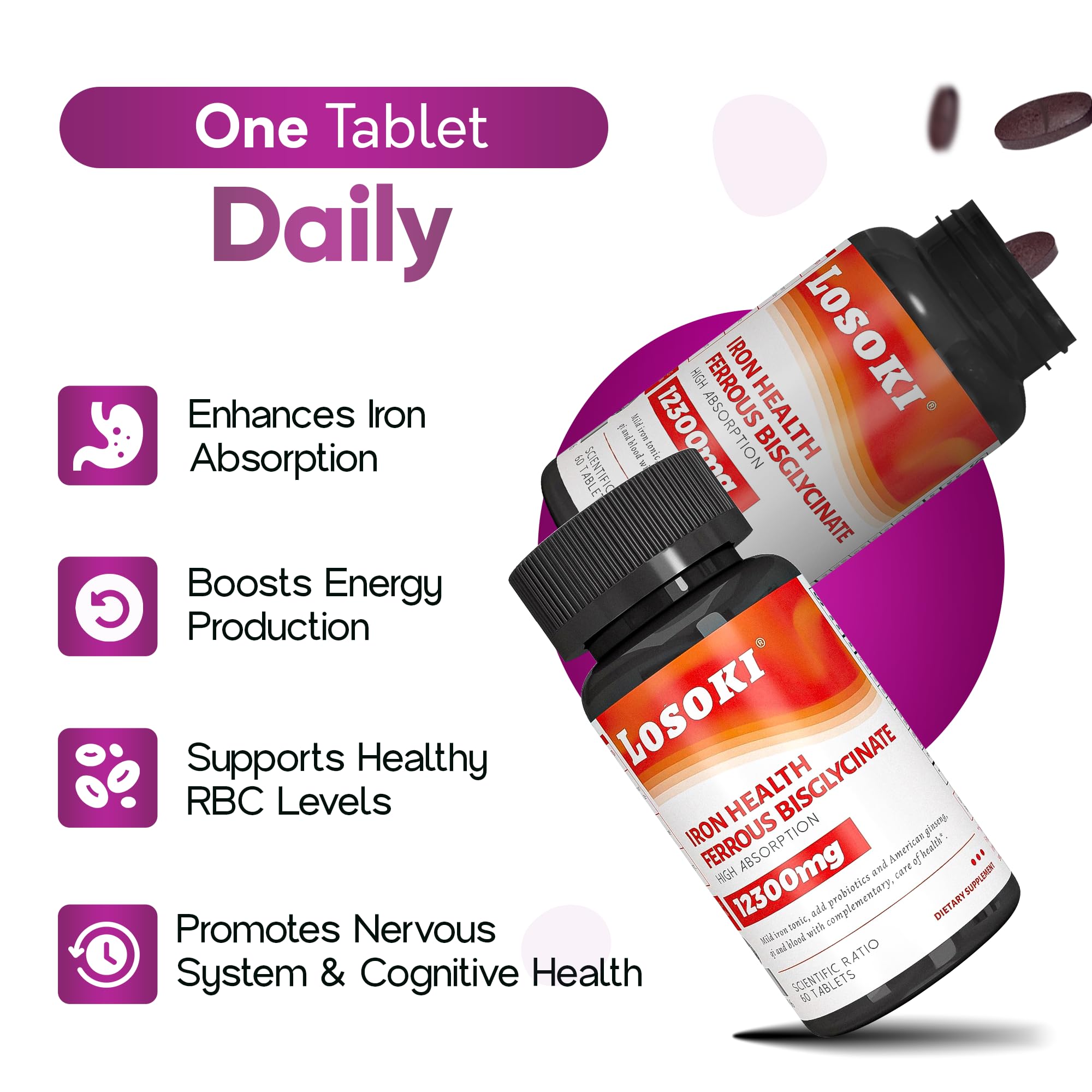 Losoki Vitamin C boost bottle signals enhanced absorption and immune potential.