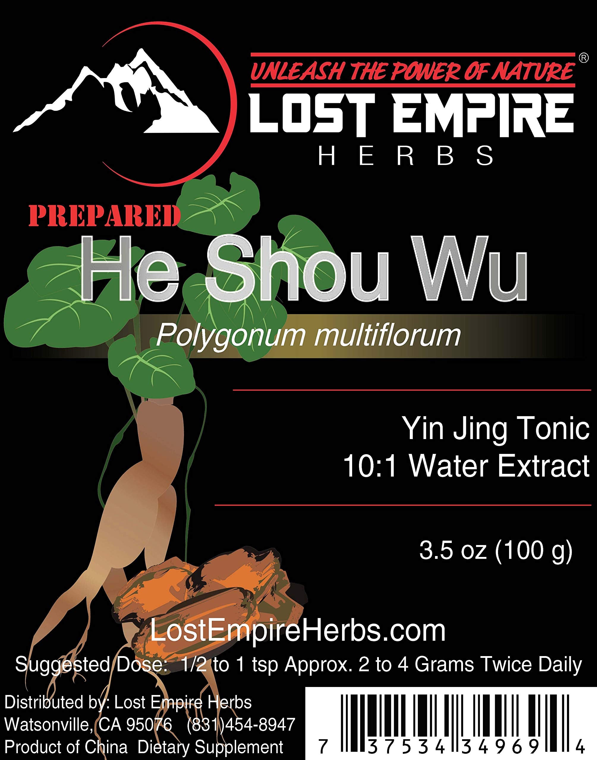 Premium bottle of He Shou Wu with clear labeling.
