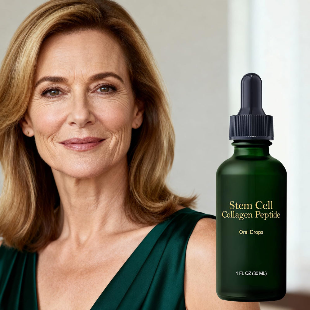Lotmay Stem Cell Collagen Drops presentation emphasizing odorless, versatile use.