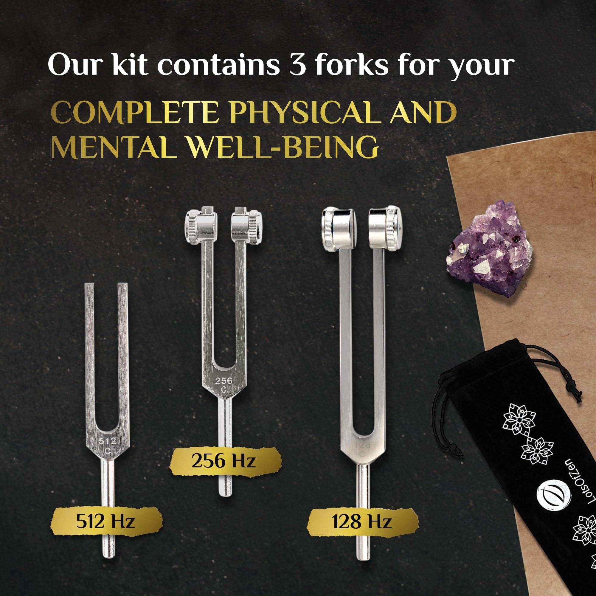 LOTS OF ZEN premium velvet pouches and gift box for portability.
