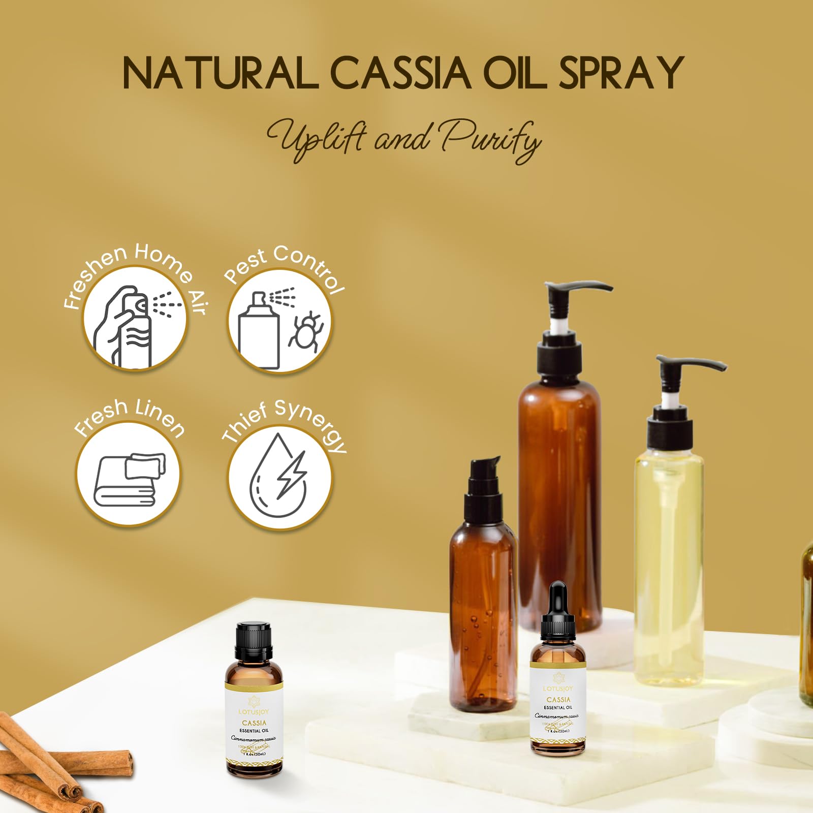 LOTUSJOY massage oil base Cassia adds warm, soothing notes