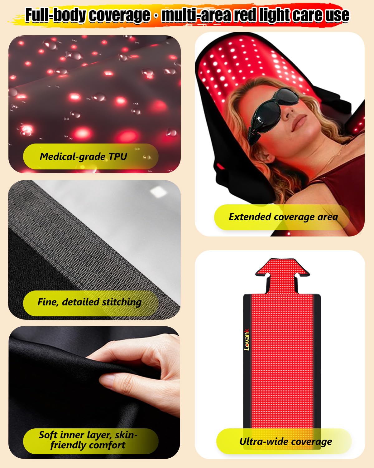 Lovank 1510 LED array delivers deep red and near-infrared light for broad reach.
