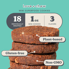 Love + Chew Mocha Chip close-up, creamy coffee flavor with fair-trade chocolate chips