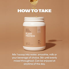 Love Sweat Fitness vegan protein scoop in shaker for quick post-workout protein.