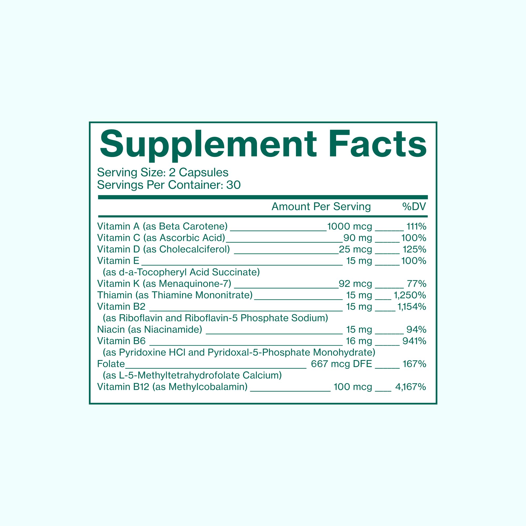 Love Wellness Daily Love label detail emphasizing full-spectrum vitamins.