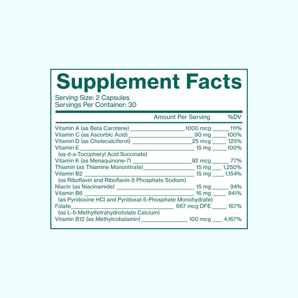 Love Wellness Daily Love label detail emphasizing full-spectrum vitamins.