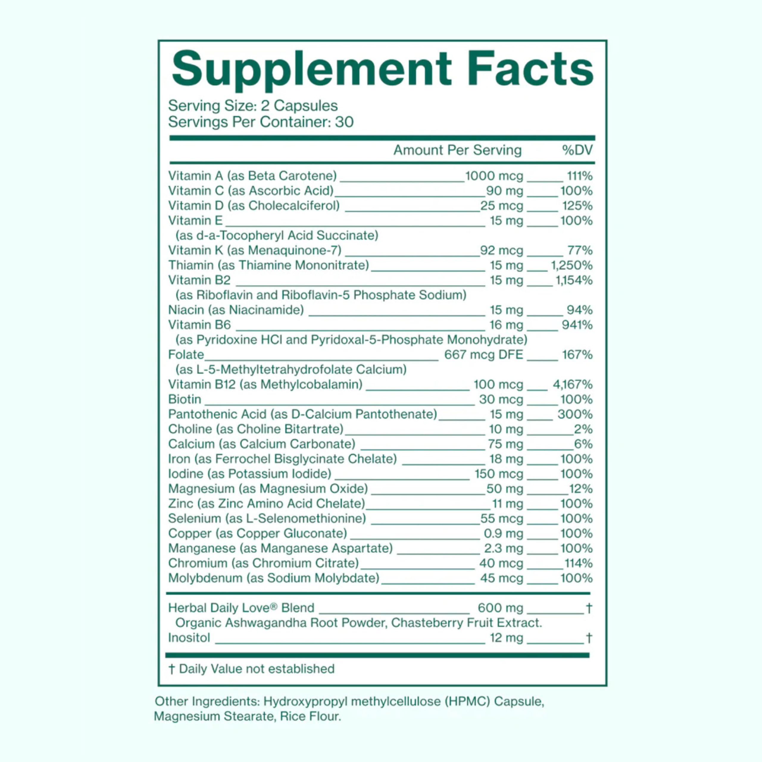 Love Wellness Daily Love vitamins on countertop supporting consistent routines.