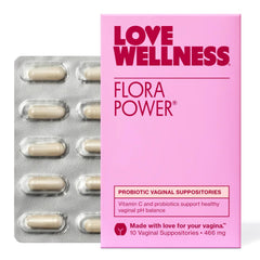 Love Wellness Flora Power pack with 10 vaginal probiotic suppositories for pH balance