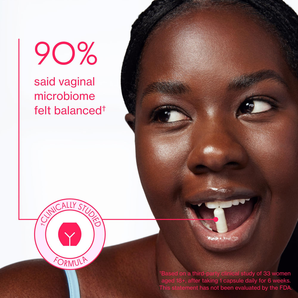 Love Wellness Good Girl Probiotics ingredients panel, highlights 9 strains including DE111.