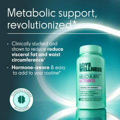 Serving layout of Hello Burn Activate with capsules and water for daily use.