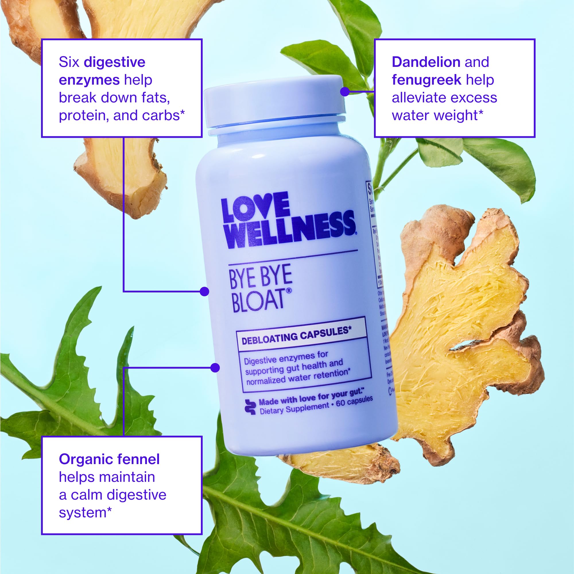 Love Wellness Universal Gut Duo packaging highlighting a complete digestive routine for women.