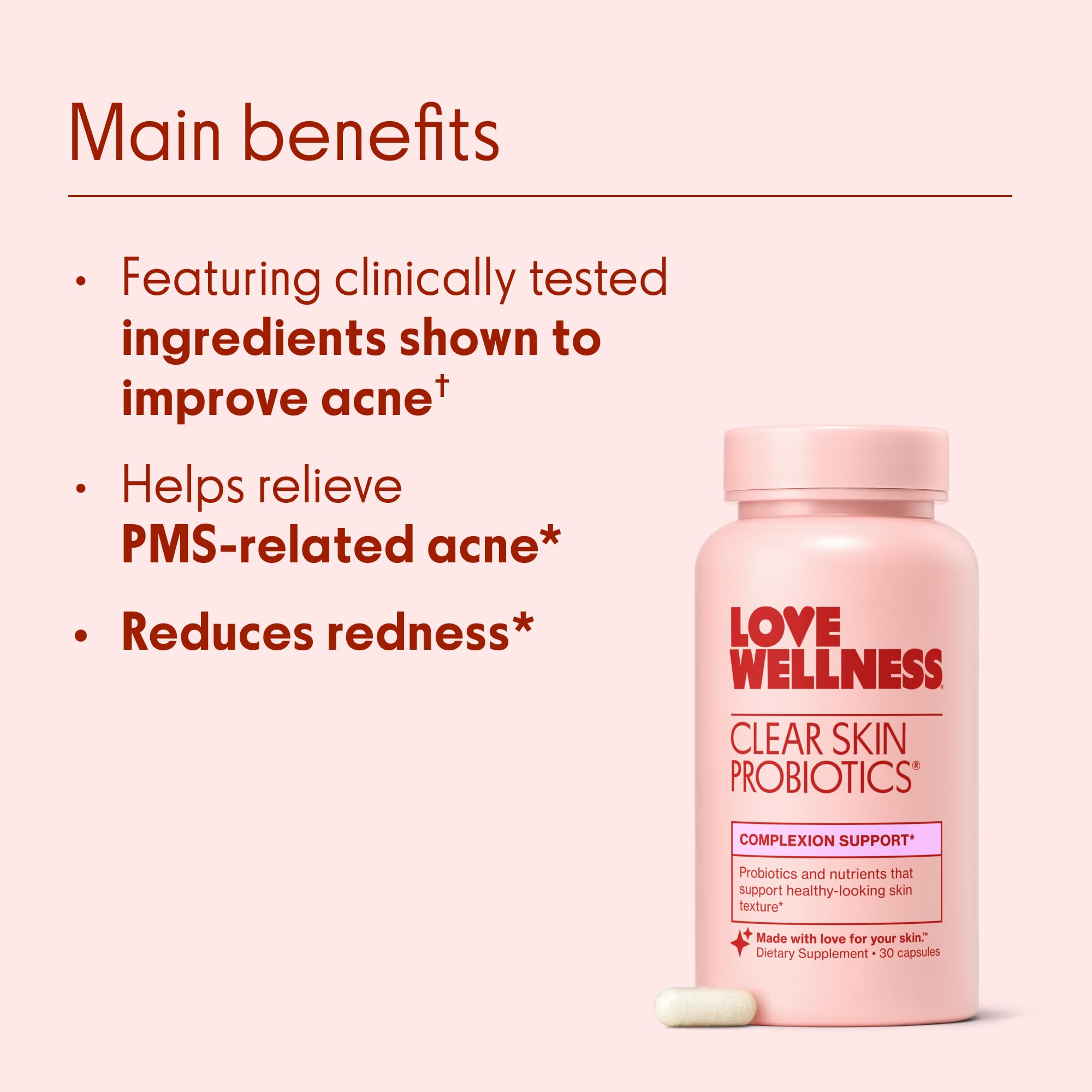 Love Wellness zinc-chaste tree formulation box highlighting natural skin support