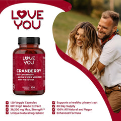 Love You organic apple cider vinegar powder bottle emphasizing gut balance.