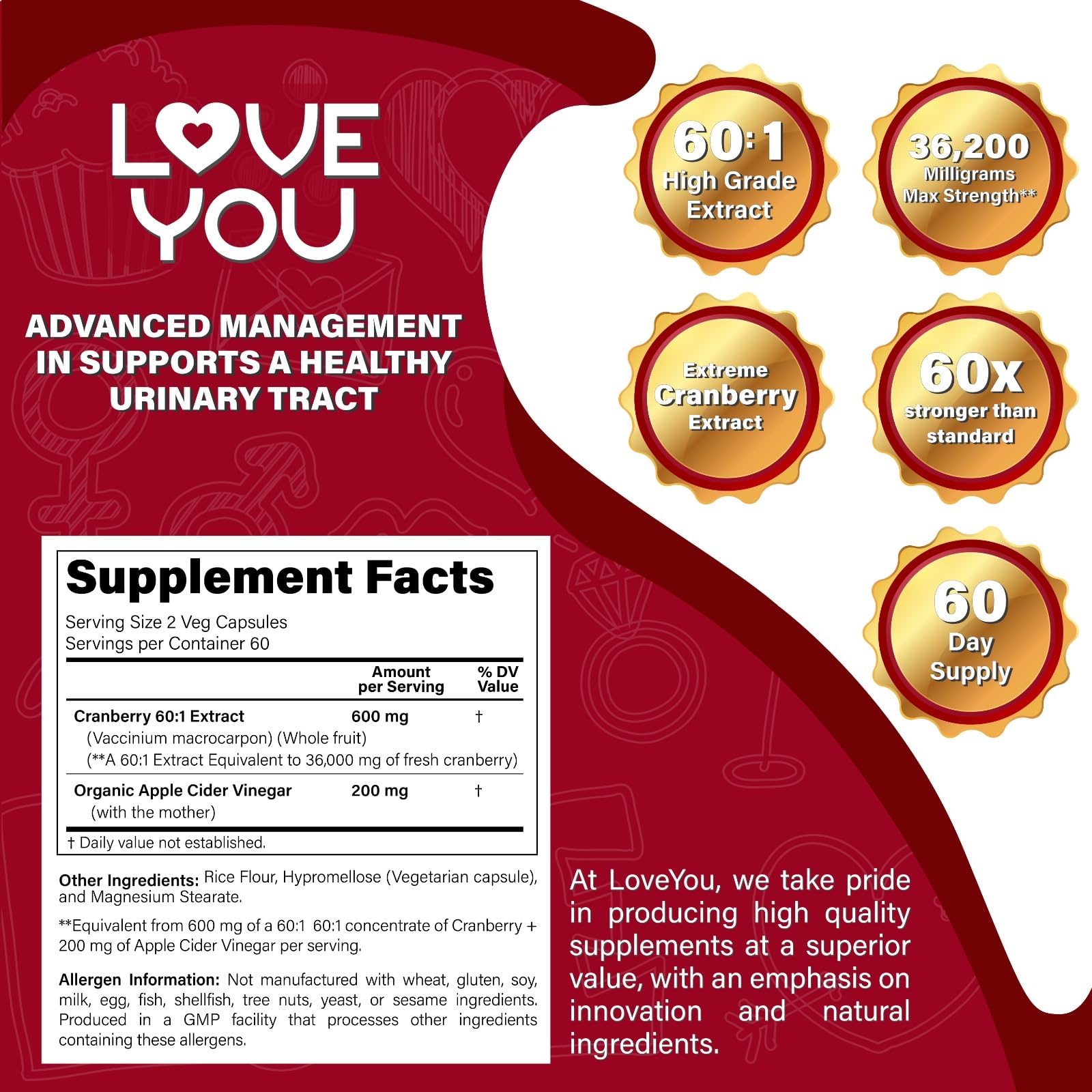 Love You 120 vegan capsules two-month value pack.
