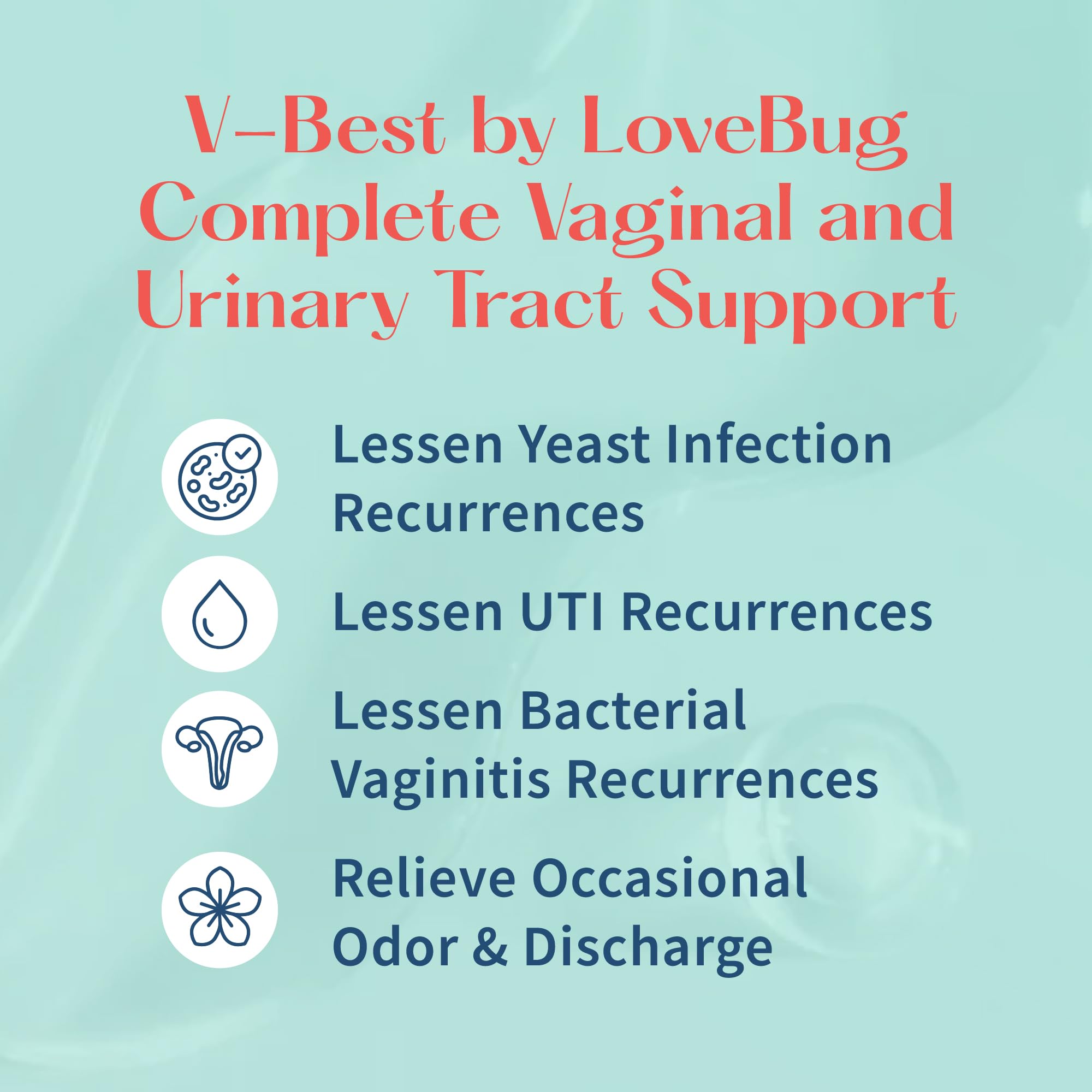 LoveBug V-Best garlic and cranberry powder image points to urinary tract health