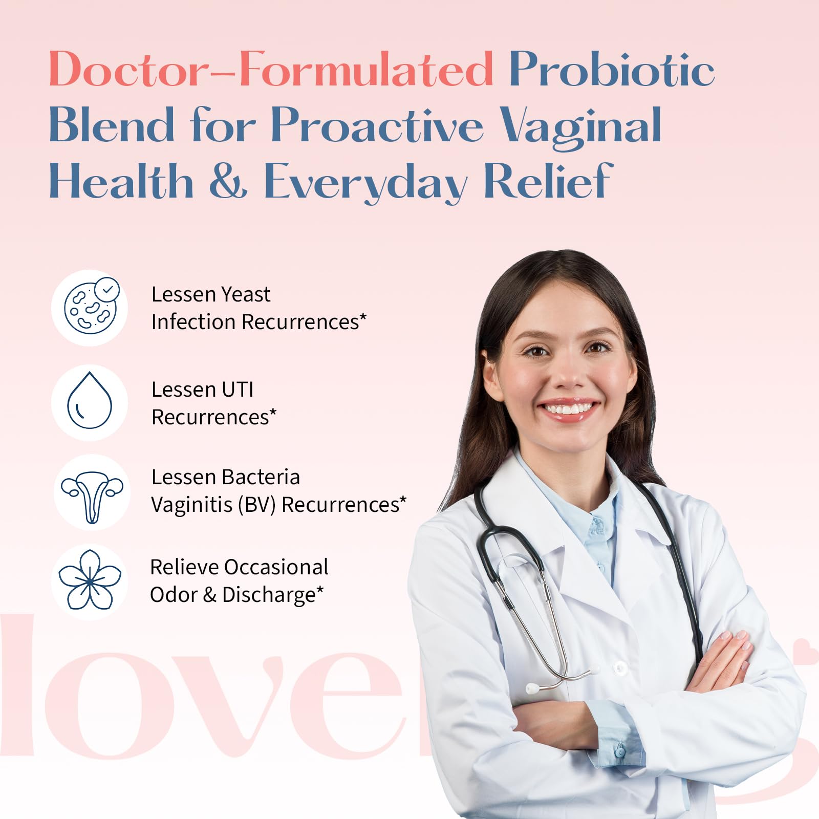 LoveBug V-Best Lactobacillus acidophilus image highlights core strains for balance