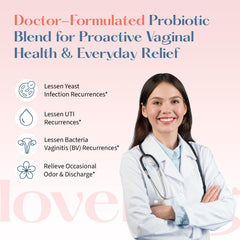 LoveBug V-Best Lactobacillus acidophilus image highlights core strains for balance