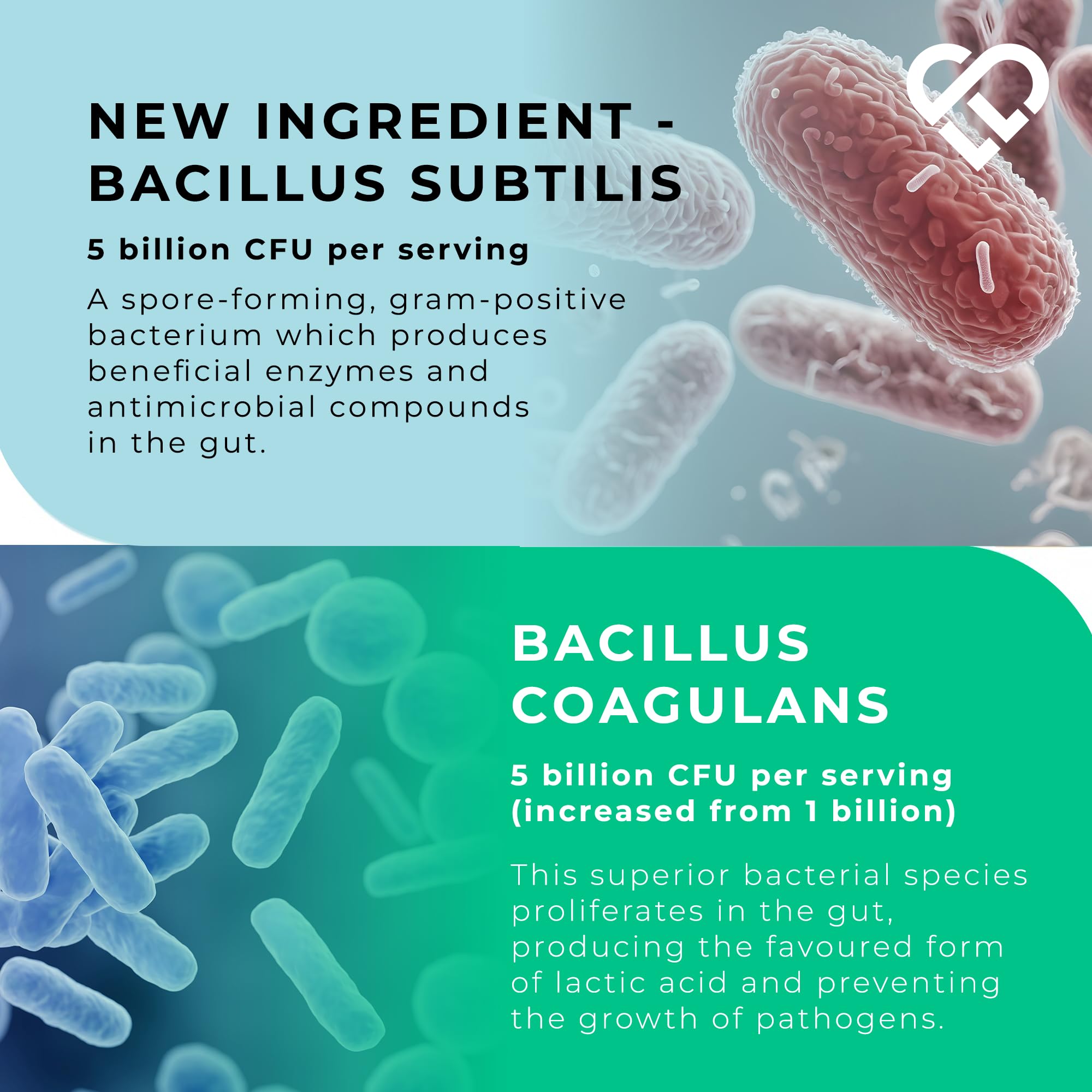 Love Life Multispore Plus prebiotic inulin icon on packaging for gut nourishment.