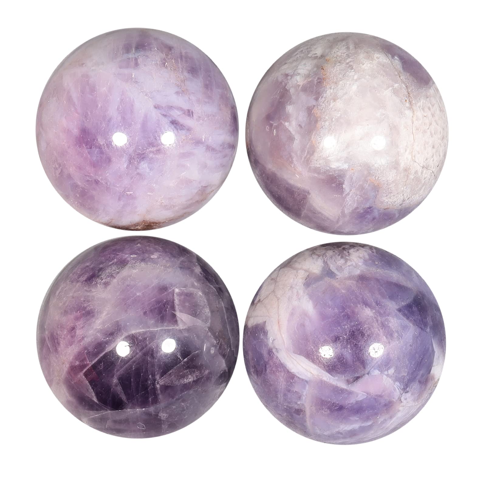 Loveliome amethyst ball 25mm, top view, enhances focus during reflection.