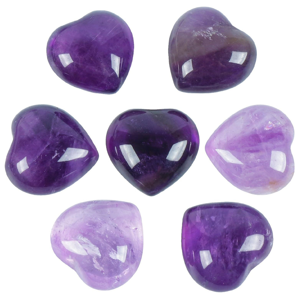 Loveliome amethyst heart palm stone for calming focus during daily meditation.