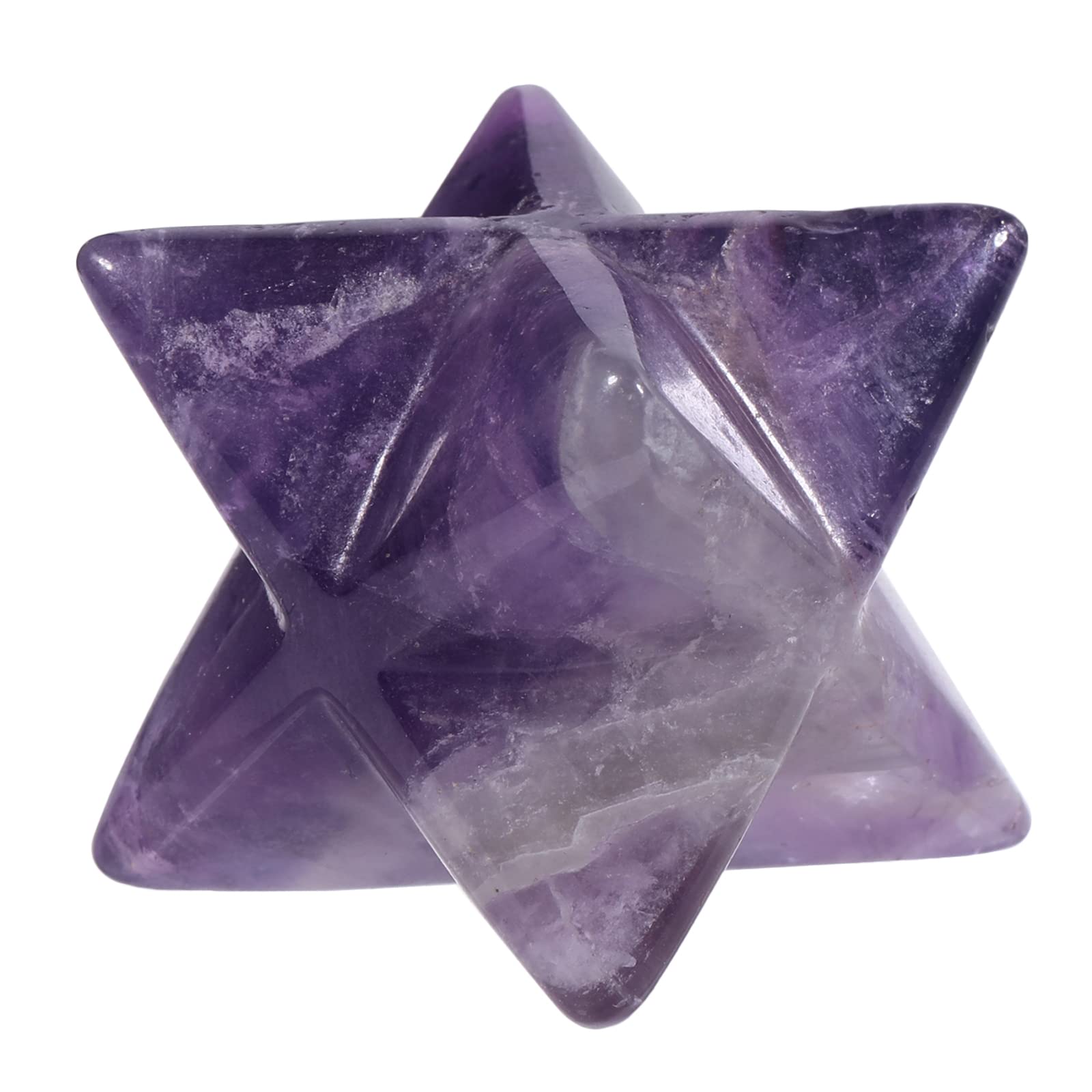 Loveliome amethyst Merkaba, intricate geometry for energy focus during chakra work