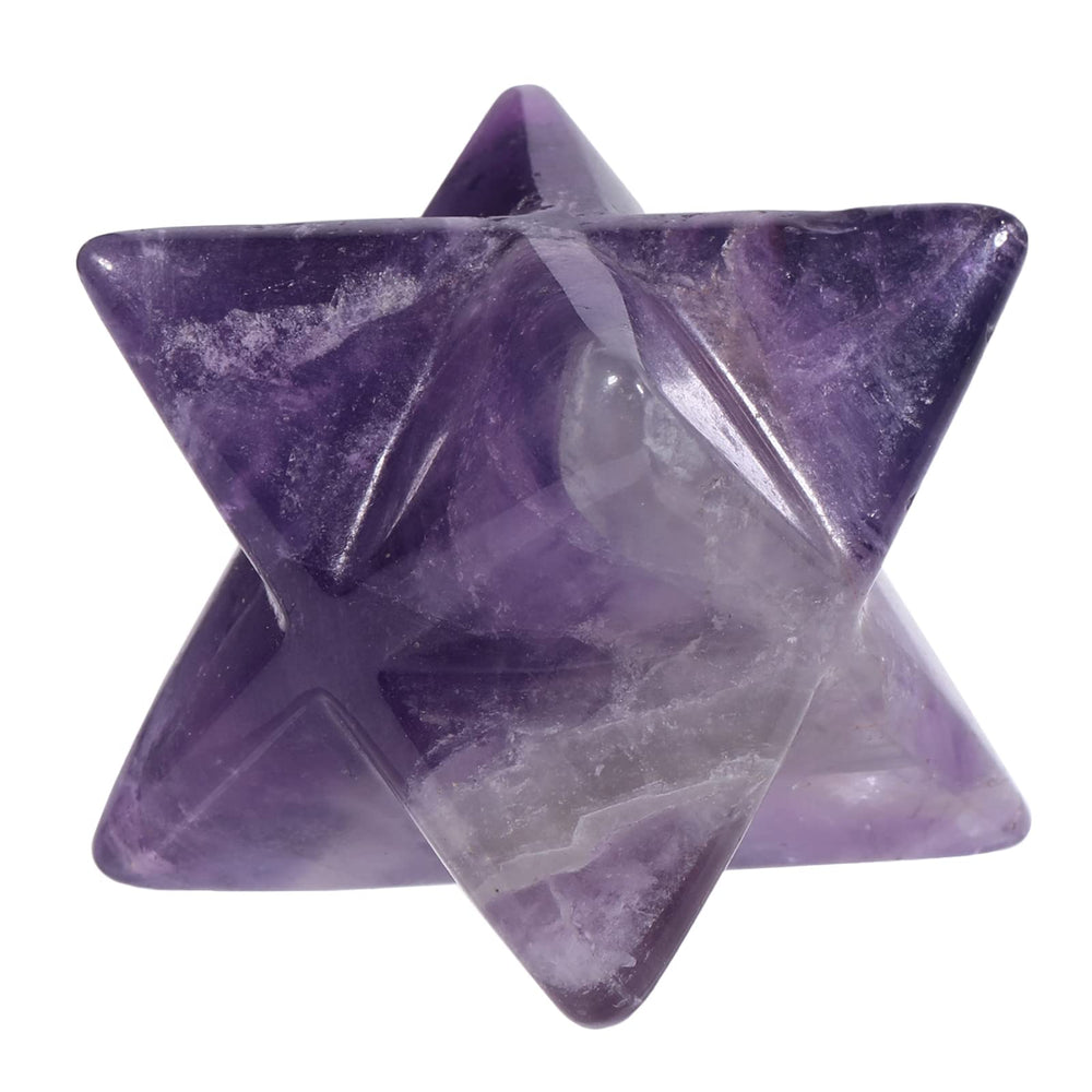 Loveliome amethyst Merkaba, intricate geometry for energy focus during chakra work
