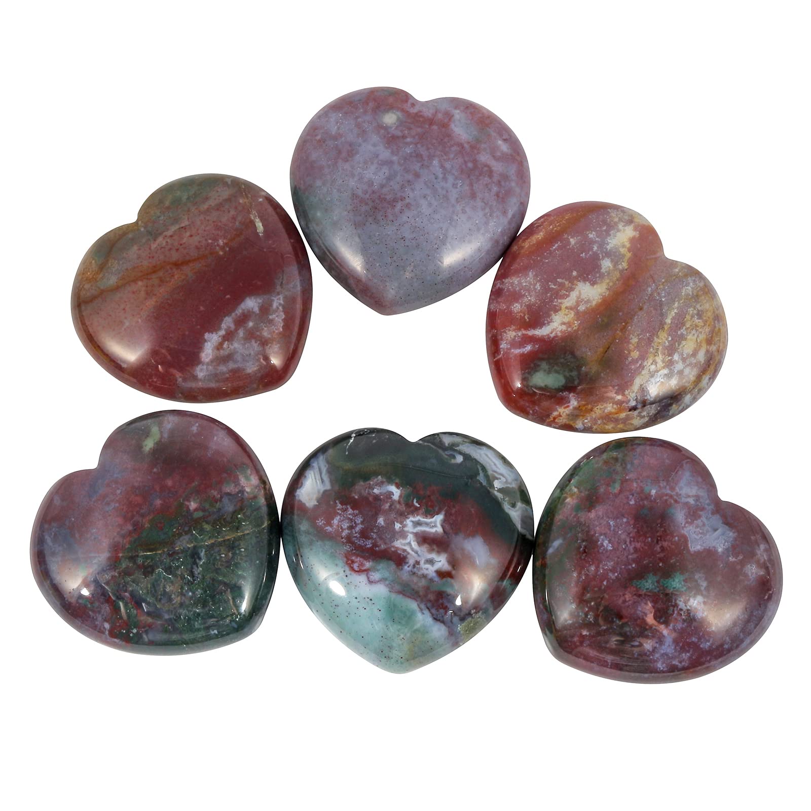 Loveliome decorative Indian agate heart on desk or altar, enhancing ambiance