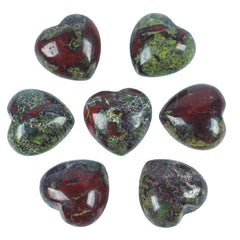 Loveliome dragon bloodstone heart palm stone 1 for relaxation and meditation.