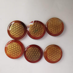 Loveliome Flower of Life Carnelian palm stone fuels motivation and warmth