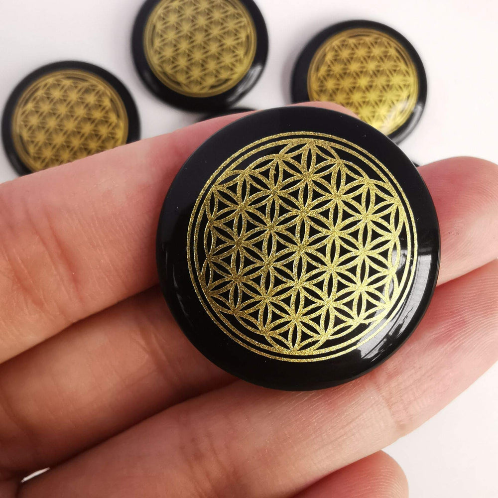 Loveliome Flower of Life palm stones set for easy pocket ritual and healing