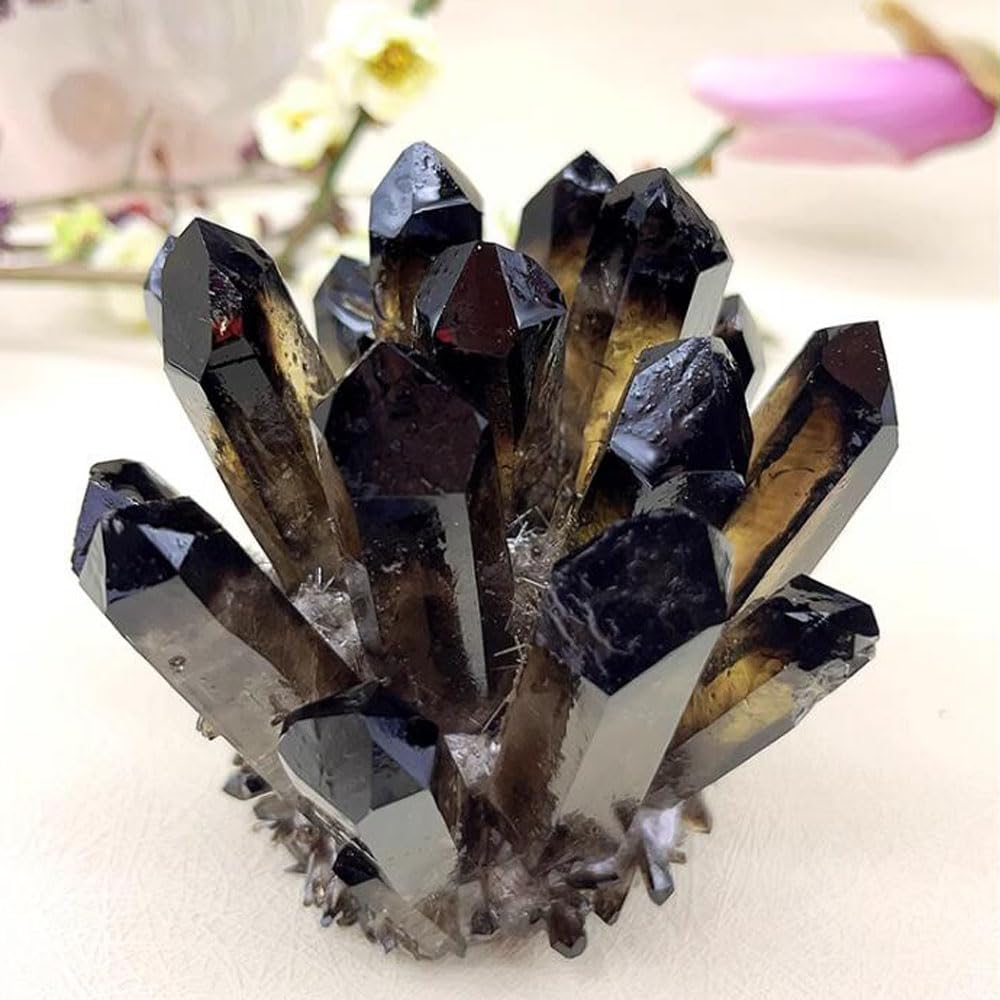 Loverain crystal cluster offering visually striking accents for energy-friendly spaces.