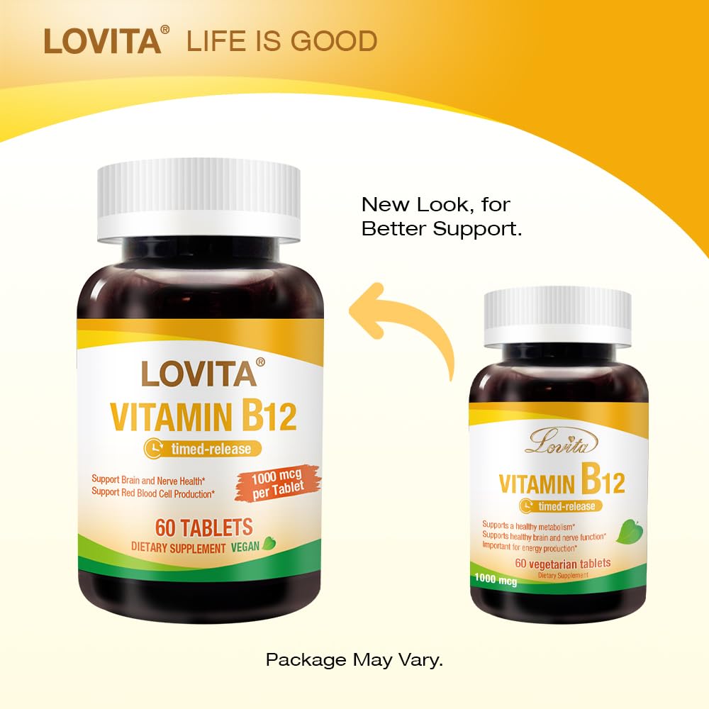 LOVITA B12 1000 mcg made-in-USA badge on packaging
