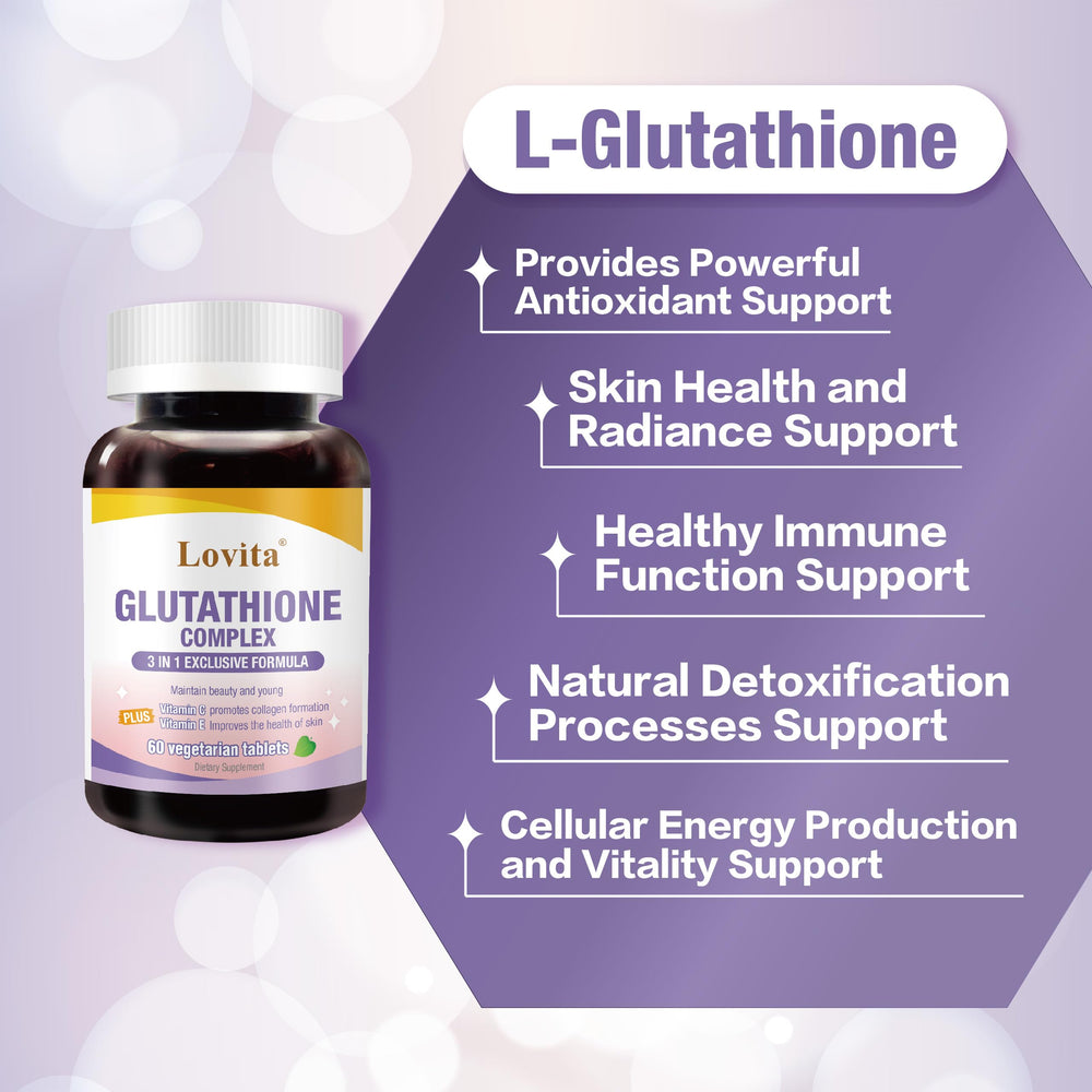 Three-pack Lovita Glutathione Complex display for convenient ongoing supply.