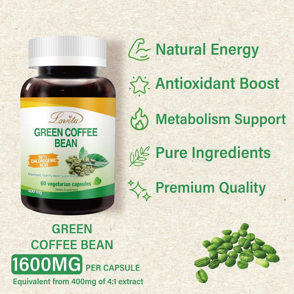 Lovita label ingredients; 50% chlorogenic acid and 4:1 extract.