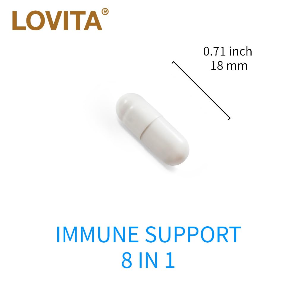 Lovita Immune Support two capsules per daily dose on table