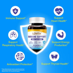 Lovita Immune Support capsules arranged for daily use