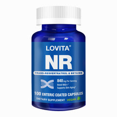LOVITA NR bottle label with enteric coating for absorption.