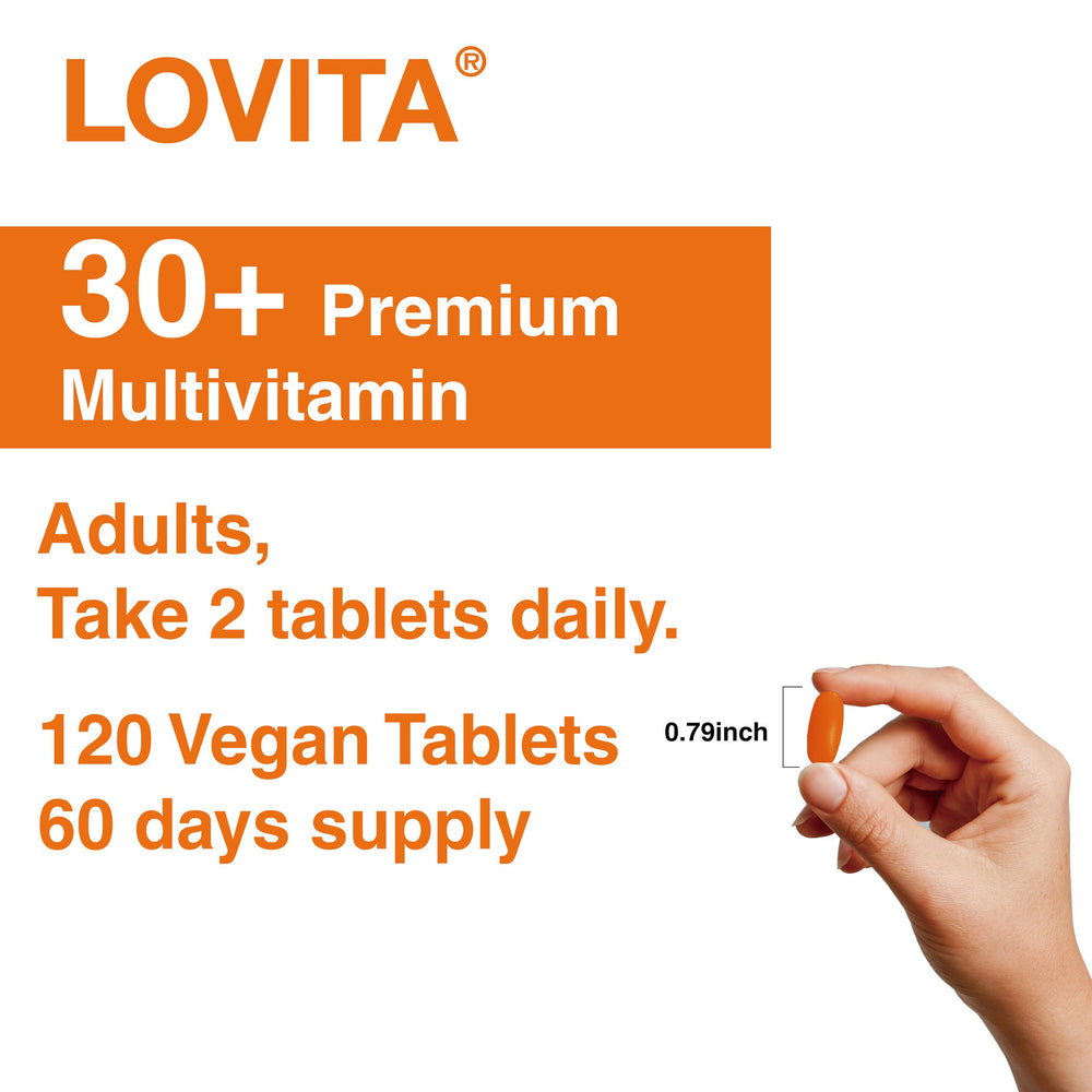 LOVITA plant-based capsules image conveys vegan-friendly daily nutrition.