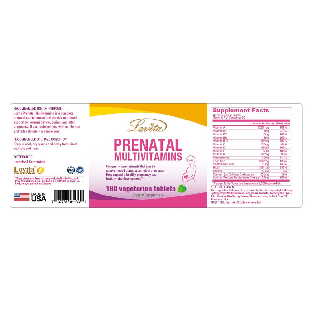 Lovita Prenatal made in USA symbol with quality assurance seal