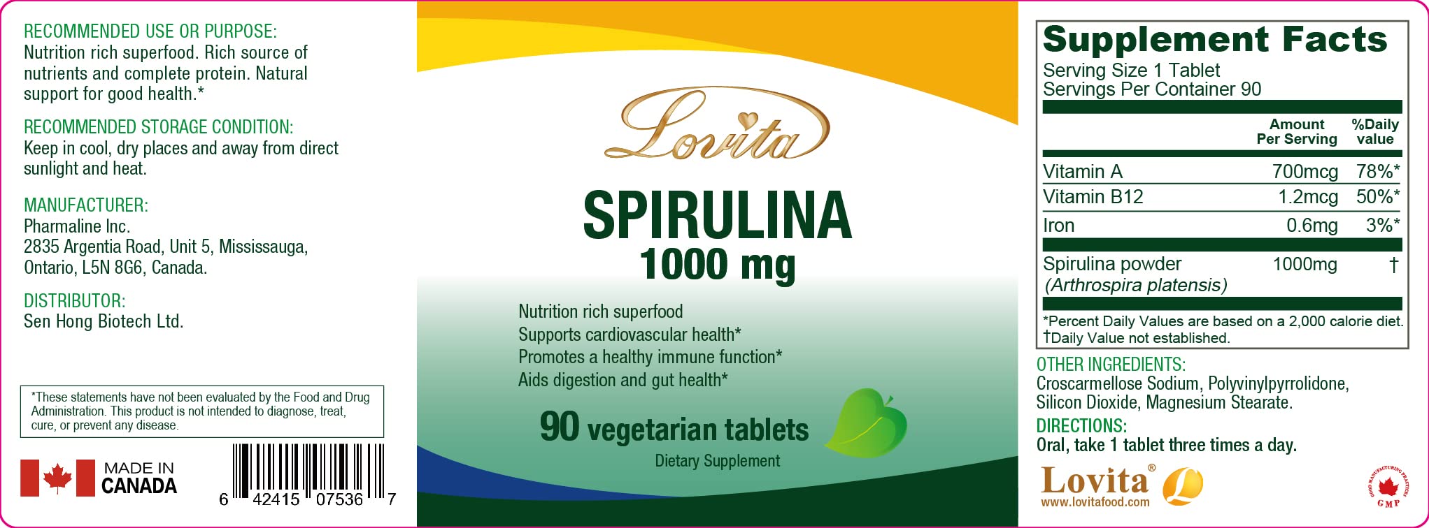 LOVITA spirulina bottle ready for daily use and routine integration