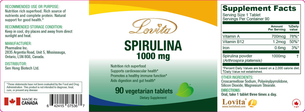 LOVITA spirulina bottle ready for daily use and routine integration